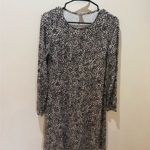 Old Navy Leopard Print Long Sleeve Dress